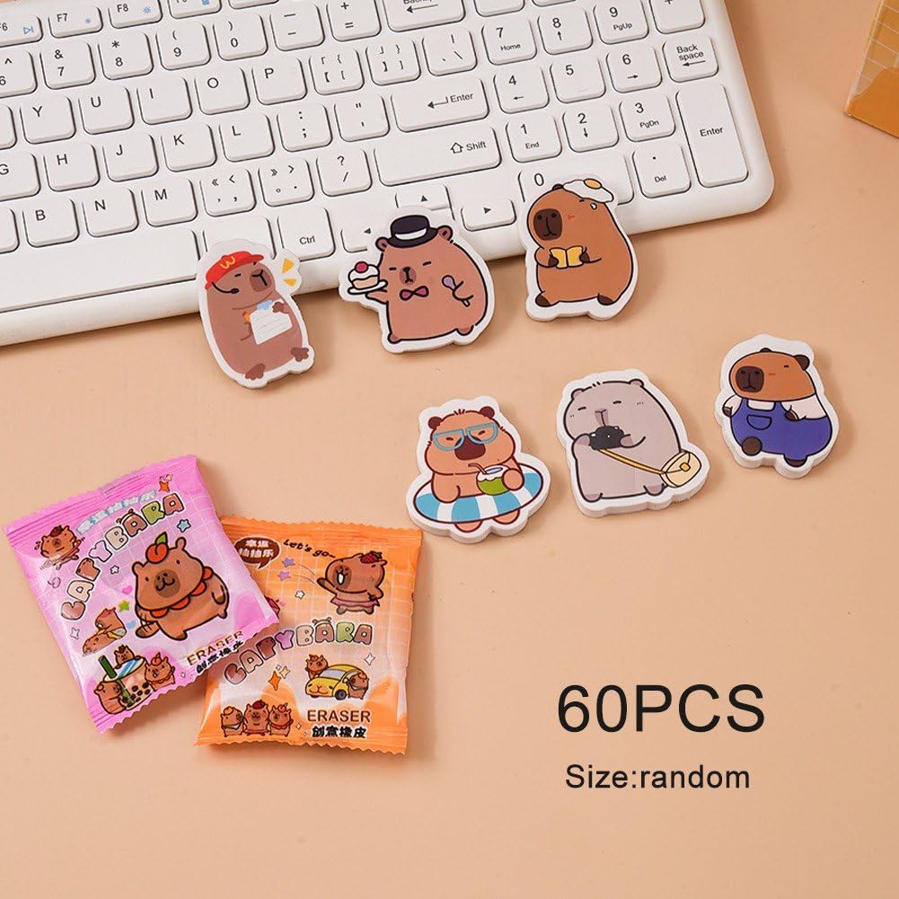 Gommes Capibala Mignonnes pour Enfants, Surprise De Dessin Animé pour Étudiants, Dessin, Écriture, Fournitures Scolaires