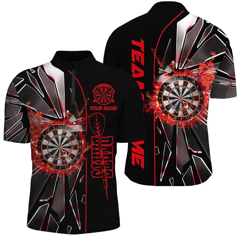 Personalisierte rote 3D-Dartshirts für Herren & Damen - Custom Dart League Shirts - Bestes Darttrikot T2153