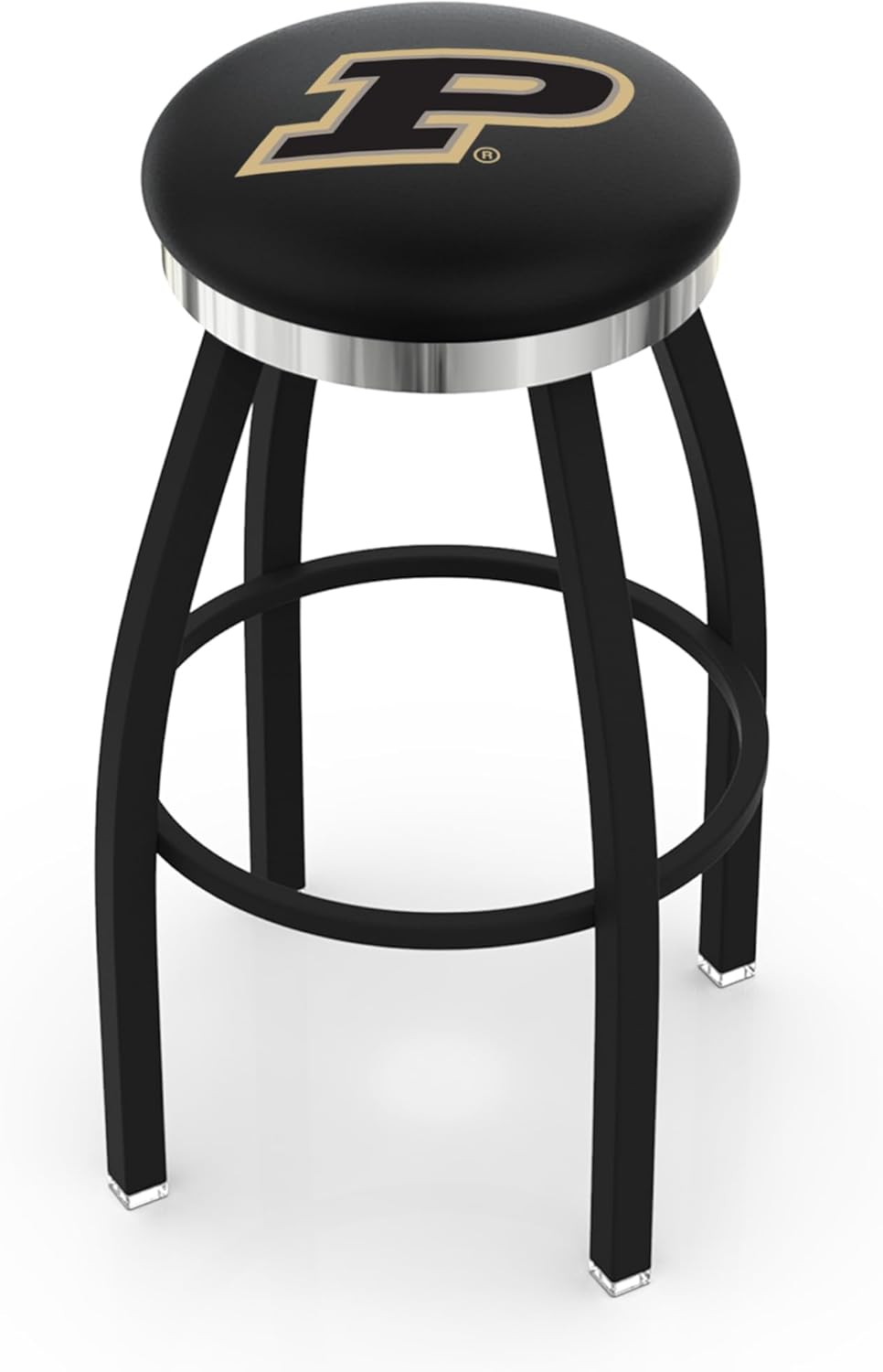 HBS L8B2C Purdue 25" Swivel Counter Stool with a Black Wrinkle and Chrome Finish