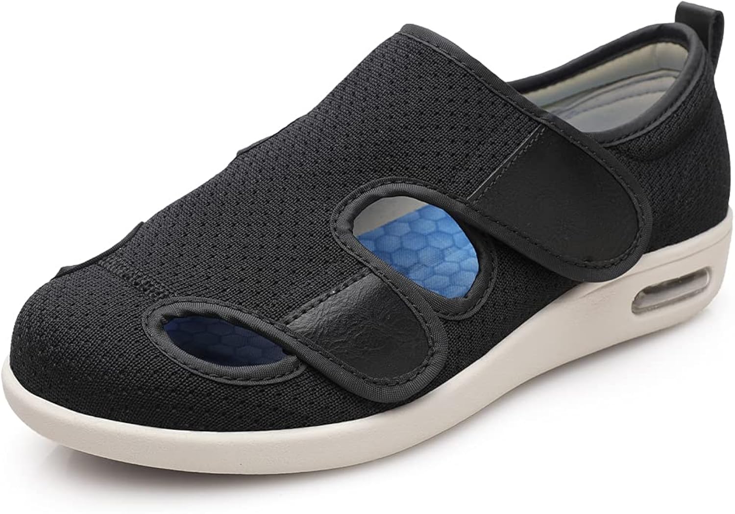 ZUMEIJIA Zapatos para diabéticos para mujer, zapatos casuales ajustables para caminar, zapatos anchos para ancianos, pies hinchados,