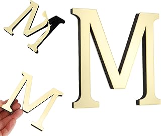 uxcell 3D Alphabet Mirror Wall Stickers, 4" Acrylic Alphabet Wall Decal Self-Adhesive House Letter Number Home Decor Art Letter Sign for Living Room, Bedroom Decor(Letter M)