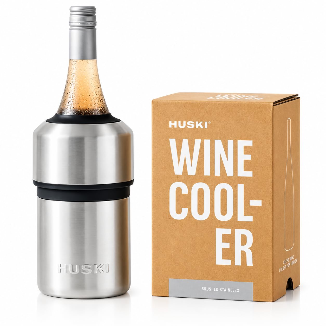 Huski Wine Cooler Brushed Steel Colour