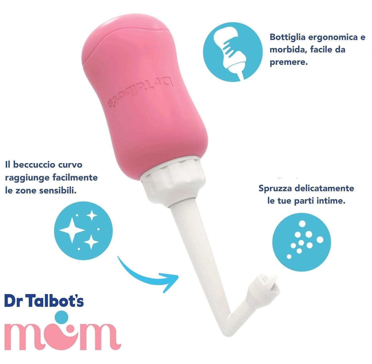 Nuby Dr. Talbot’s Mom Bidet Portatile Post-Parto 360ml | Silicone | Salute Materna | Con Borsa per la Conservazione