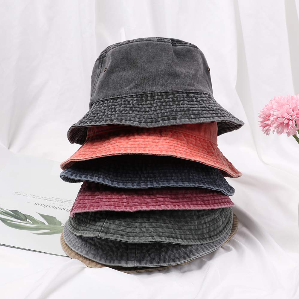 Initlove Cappello Da Pescatore In Denim Lavato - Unisex, Ripiegabile, Con Cinghia Regolabile, Ideale Per Outdoor - 3