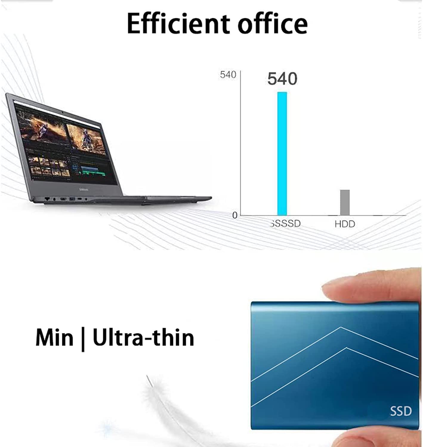 SSD Esterno 1 TB 2 TB 4 TB 6 TB 8 TB Type-C Drive a Stato Solido USB 3.1 540 M/S Disco Rigido Esterno per Windows 10, 8, 7, Vista, XP/Mac OS 10.4, Linux, Android