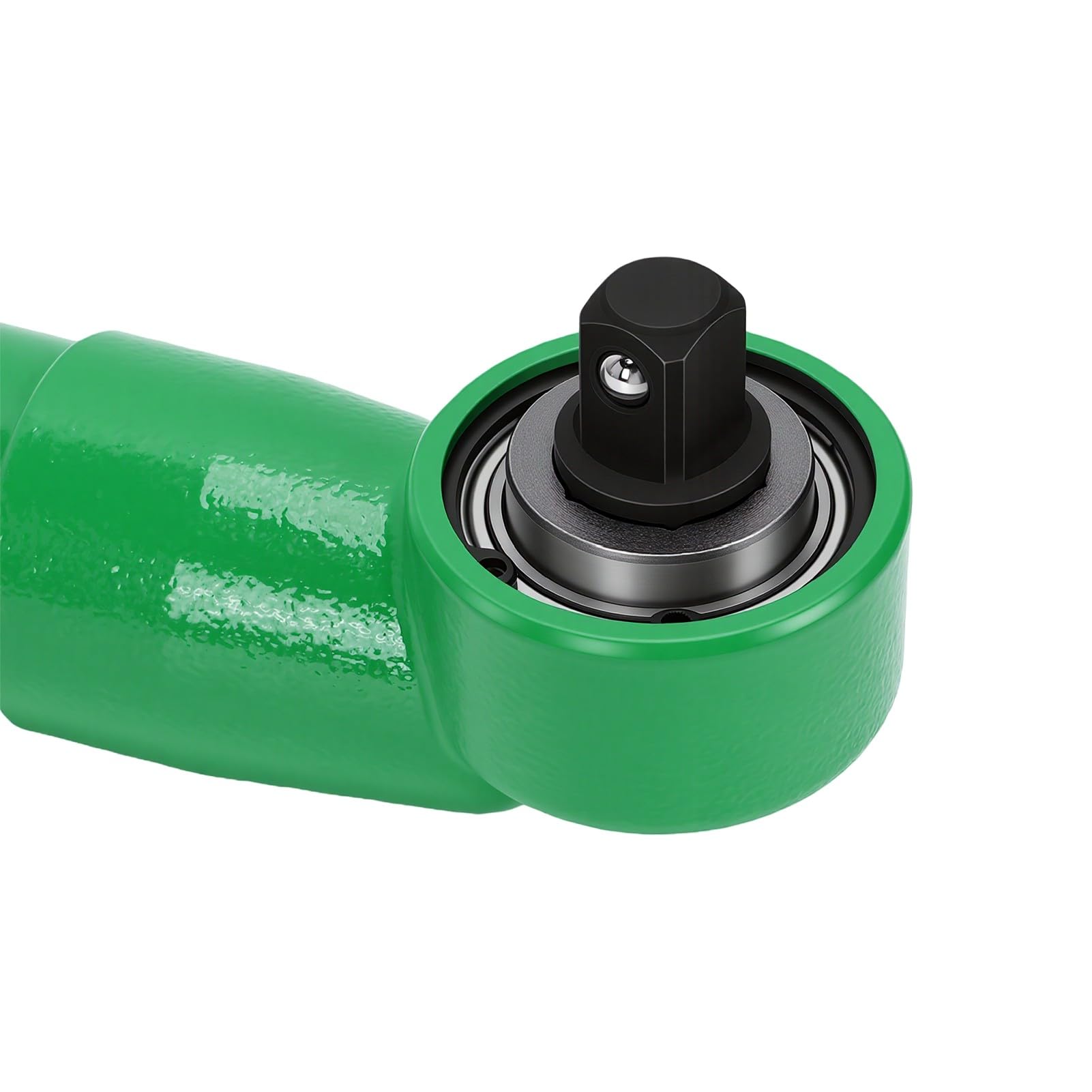 Fafeicy Przedłużacz Klucza Odsadzonego 1/2 Cala, Zielona Stal Stopowa | Adapter gniazda offsetowego Mocowanie pod kątem 90 stopni z przełącznikiem jazdy do przodu i do tyłu jednym dotknięciem do