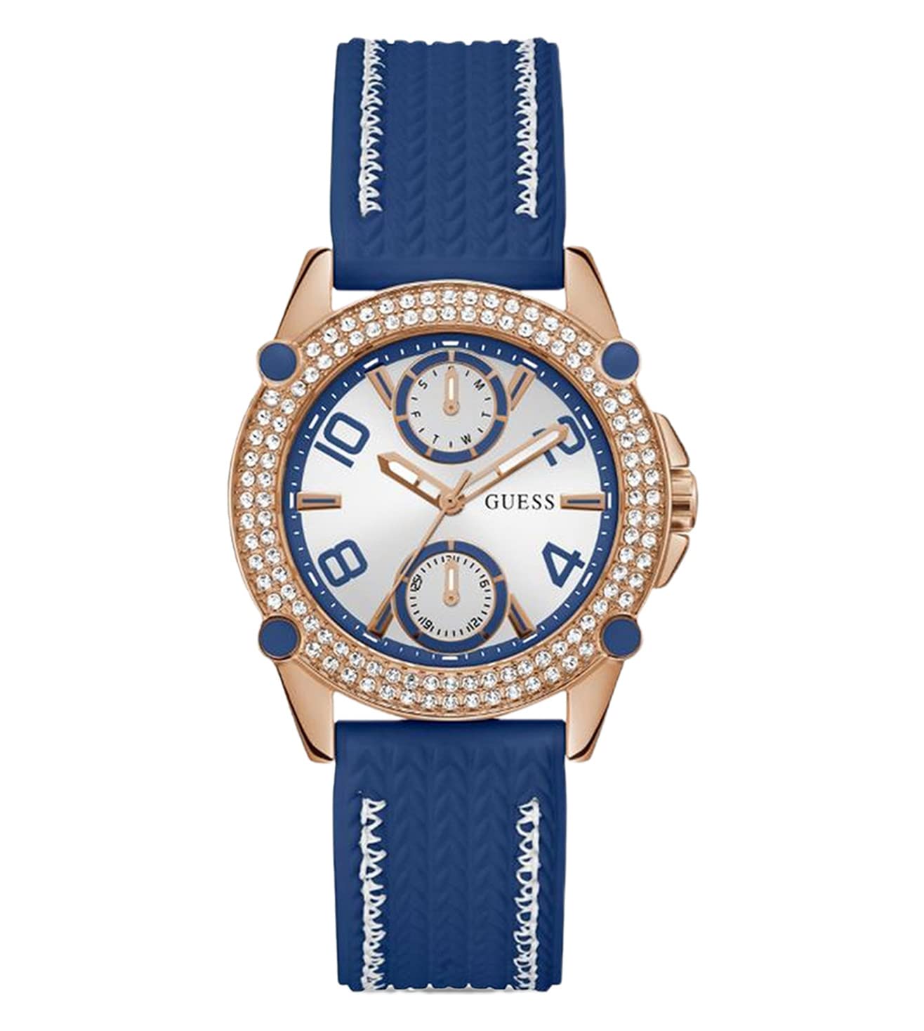 Guess Sporty Spice Collection Multi-Function Womens Analog White Dial Coloured Quartz Watch, Round Dial with 38 mm Case Width - GW0554L5 (B0BN8NZK3D) Amazon Price History, Amazon Price Tracker