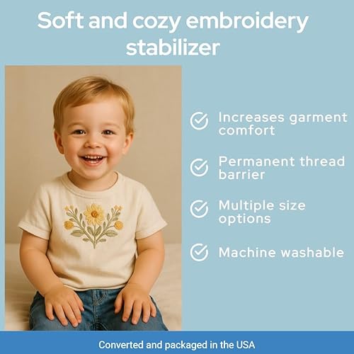 Miniatura 6 de H.B.I. Products - Cubierta de puntada suave y acogedora de 9 pulgadas x 10 yardas, estabilizador ligero para bordar a máquina