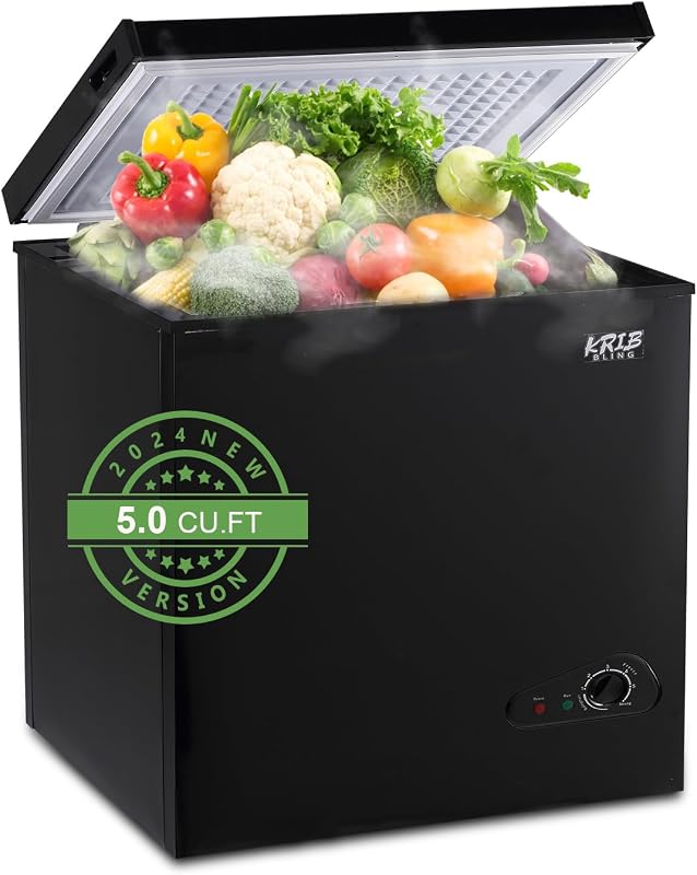 KRIB BLING KB02FLG-80Q-BLACK 5.0 5 cu ft Chest Freezer Black — 1 of 8