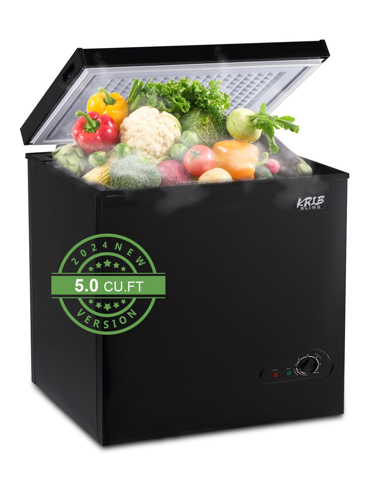 KRIB BLING KB02FLG-80Q-BLACK 5.0 5 cu ft Chest Freezer Black