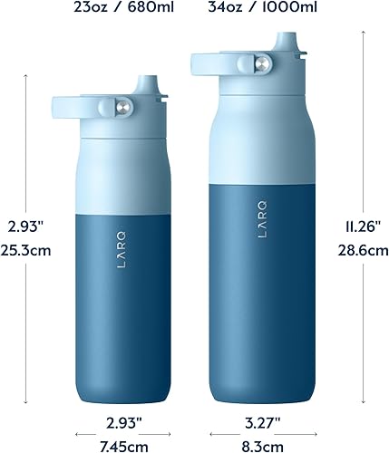 Miniatura 2 de LARQ Bottle Swig Top - Botella de agua de acero inoxidable aislada de 23 onzas con mango de silicona integrado, termos, sin BPA, botella de agua