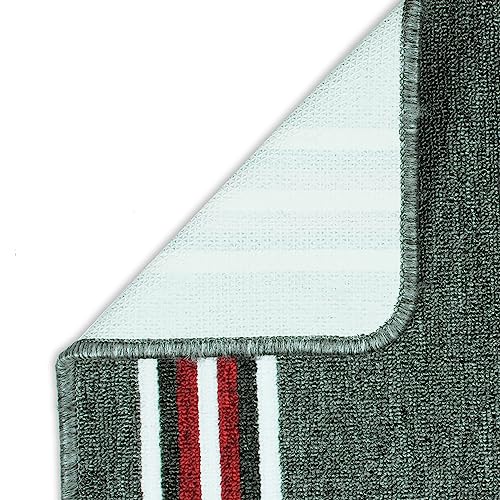 Image of Pack of 2 Nylon Anti Skid Mat for Bathroom | Floor Mat for Bathroom, Kitchen, Bedroom & Office | Light Grey Stripes Design-(37x57cm)
