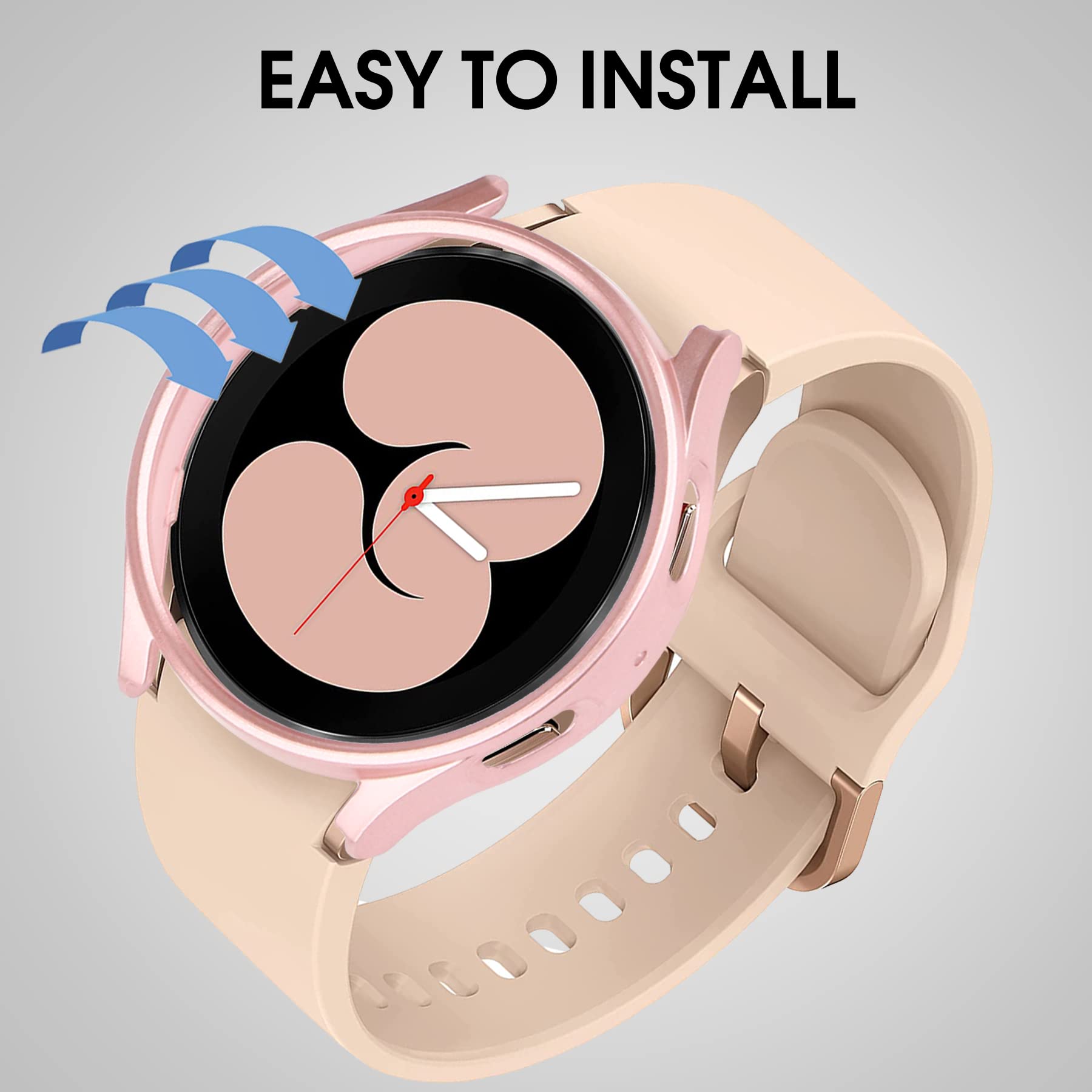 Confezione da 12 + 4 custodia per Samsung Galaxy Watch 5 Pro 45 mm con protezione in vetro temperato, impermeabile e rigida per PC bumper antigraffio compatibile con Galaxy Watch 5 Pro