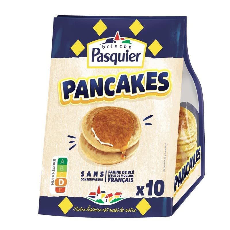 Brioche Pasquier - Délicieux Pancakes - Pack de 10 - 350g - Idéal pour le Petit Déjeuner - Lot De 4