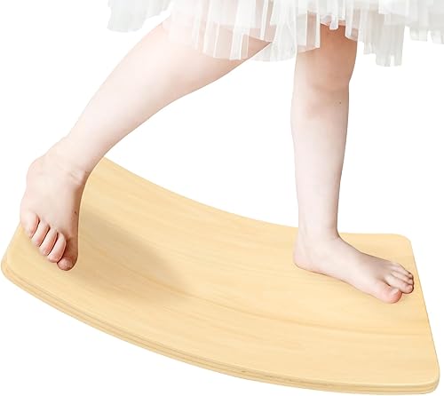 Miniatura 10 de Gentle Monster - Tabla de equilibrio oscilante de madera, juguete de madera natural Montessori para niños pequeños y adultos; juguete de aprendizaje