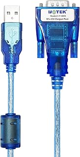 UOTEK USB to RS-232 Converter Cable 4.9FT USB to RS232 Adapter with FTDI Chipset Movable Screws RS232 to USB Serial Converter Support Win10/Mac/XP/Vista/7/8 UT-8801