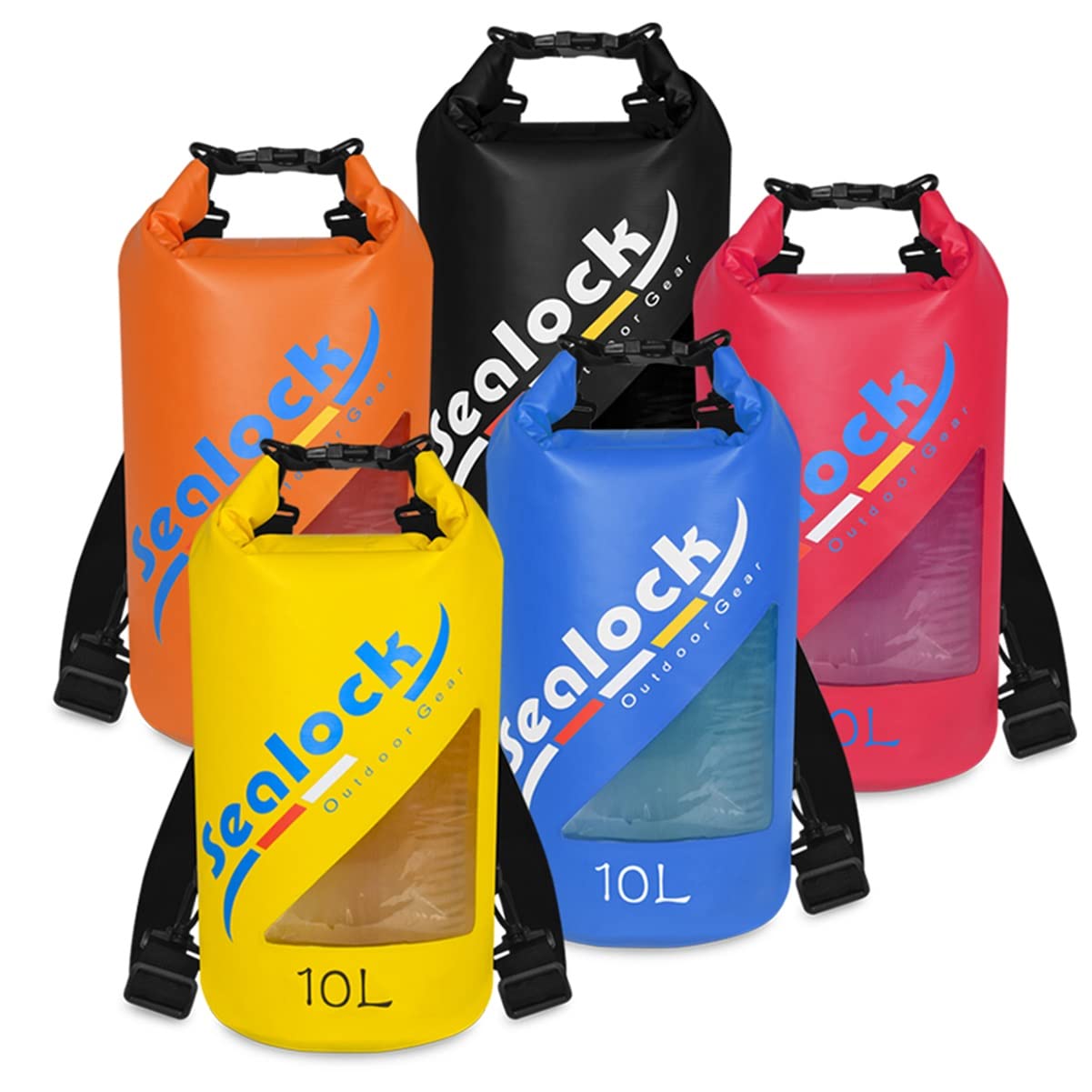 RETENA GX Waterproof Dry Bag, 5L-20L Drybag Backpack with Adjustable Straps, Waterproof Bag with Clear Window for Paddle Board Kayaking Canoeing Swimming Fishing Camping X (Color : Blue, Size : 10L)