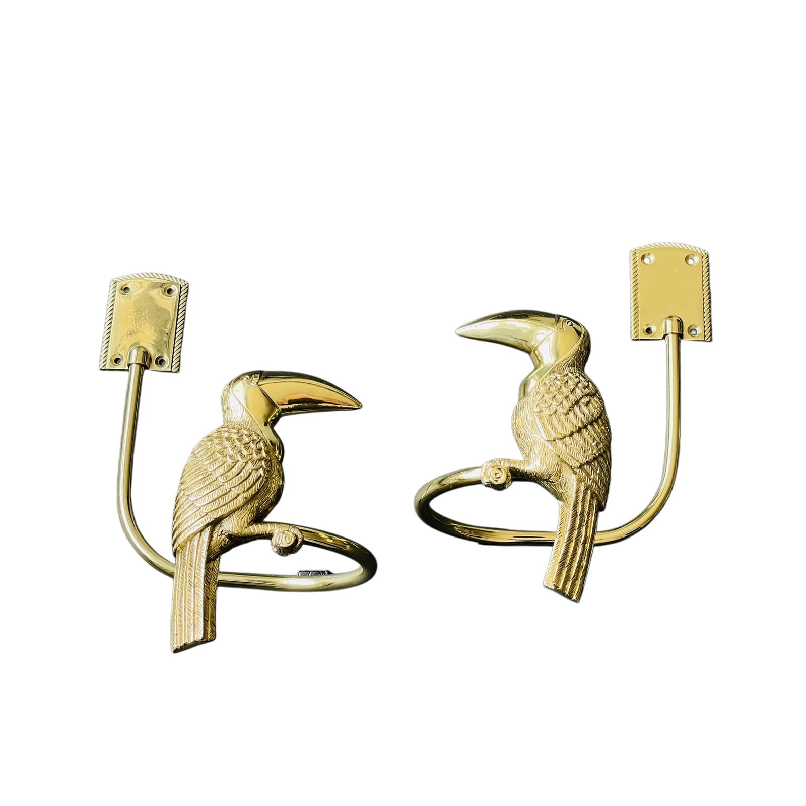 Decorative Curtain Tiebacks - Curtain Holdbacks - Drapery Holders for Wall - Brass Tie Backs for Curtains - 2 Pcs