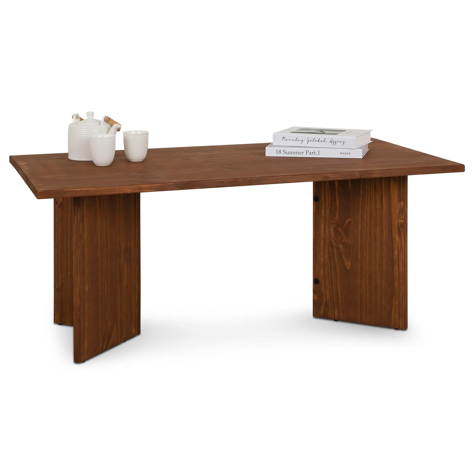IDIMEX Table Basse MESA pour Salon en Bois Massif Brun foncé, Design rectangulaire Moderne, Pieds angulaires, 110 x 45 x 60 cm