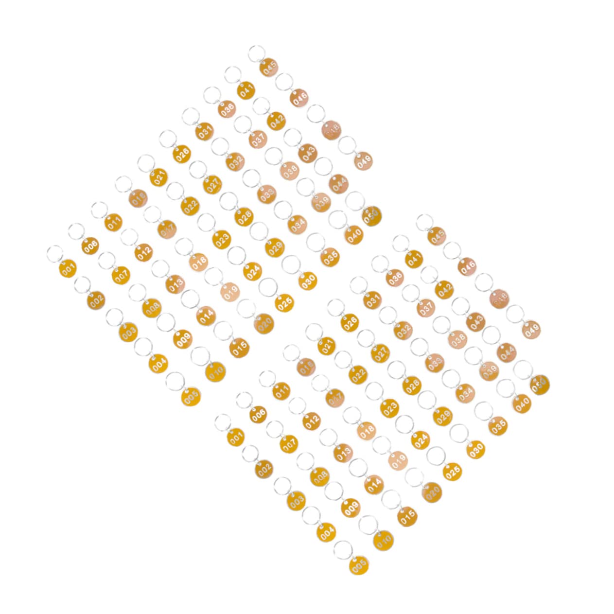 Etichette Identificative Per Bagagli in Metallo 1 Set Etichette Per Chiavi in ​​alluminio Gialle 1-100 1 Pezzo Ciascuna Per Lorganizzazione