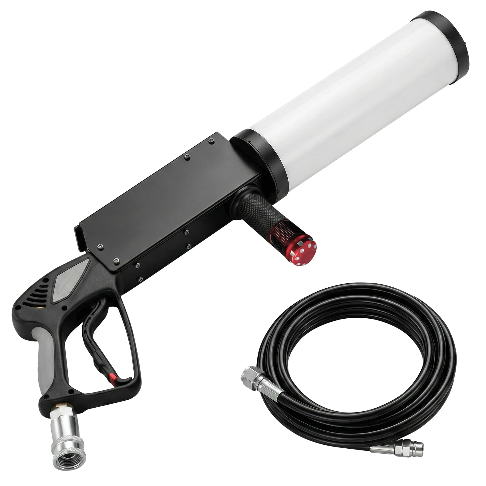 Macchina portatile per fumo, CO2, pistola per fumo con 4 LED RGB e tubo da 3 m, portata 6-8 m, ideale per DJ bar, feste, concerti, matrimoni, Halloween e Natale, attrezzatura per spettacoli ed eventi