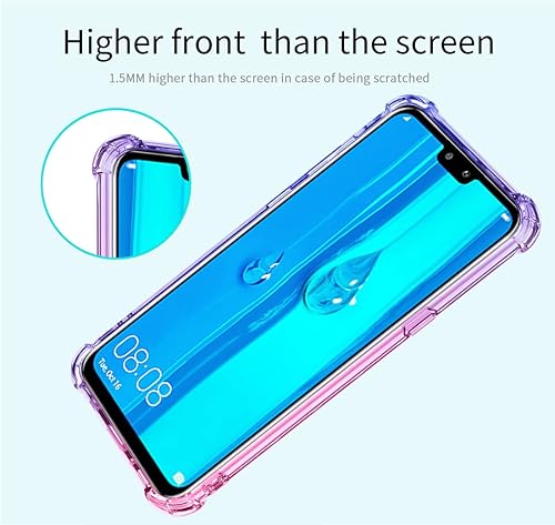 Miniatura 4 de Funda para Huawei Y9 2019, Enjoy 9 Plus JKM-LX1 Case, Crystal Clear Case Gradient Slim Anti Scratch TPU a prueba de golpes Funda protectora