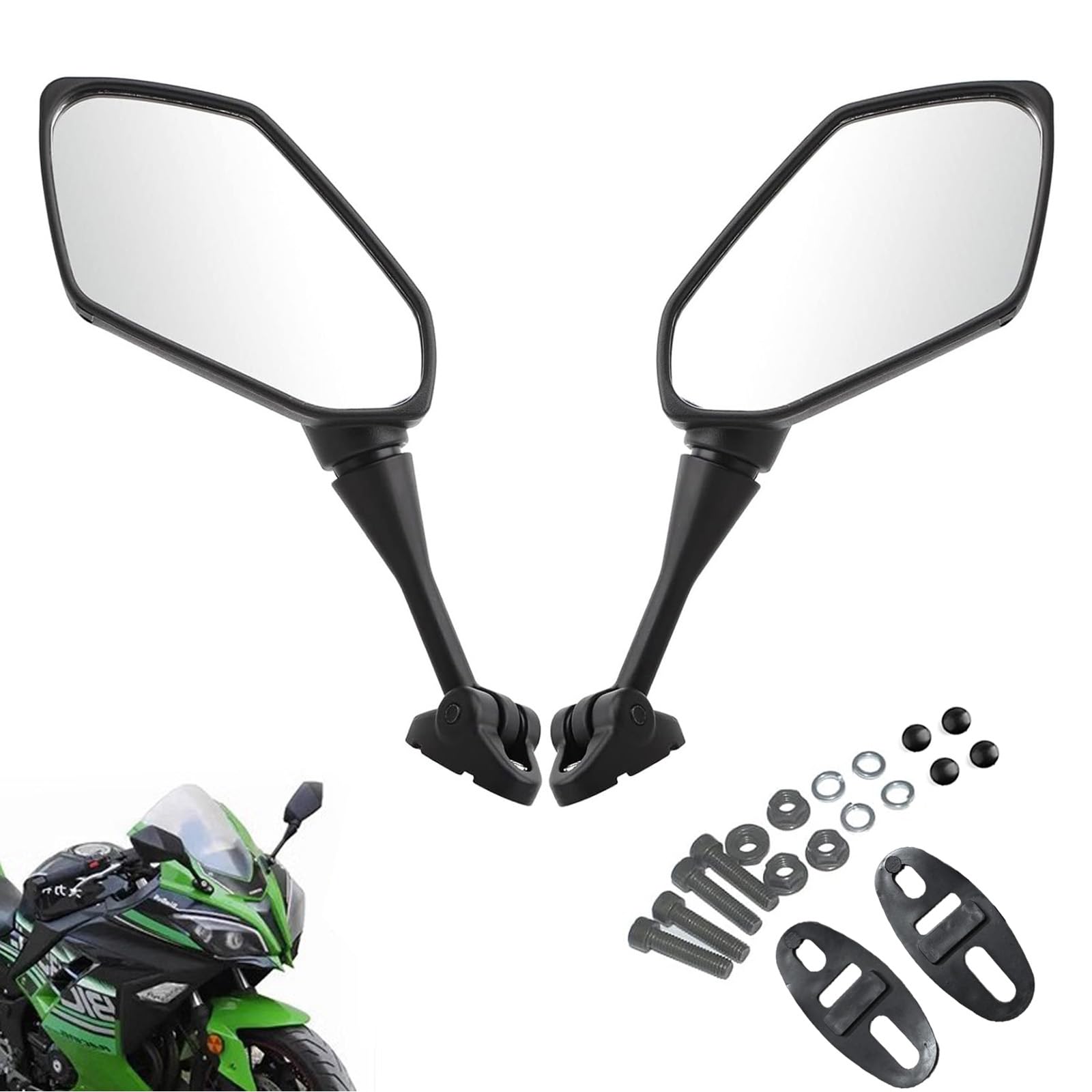 Specchietti Moto E57 Omologati, Universale Moto Specchietto Retrovisore per CBR600 CBR900 CBR1000 F4 HYOSUNG GT125R GT250R GT650R GT650S ecc