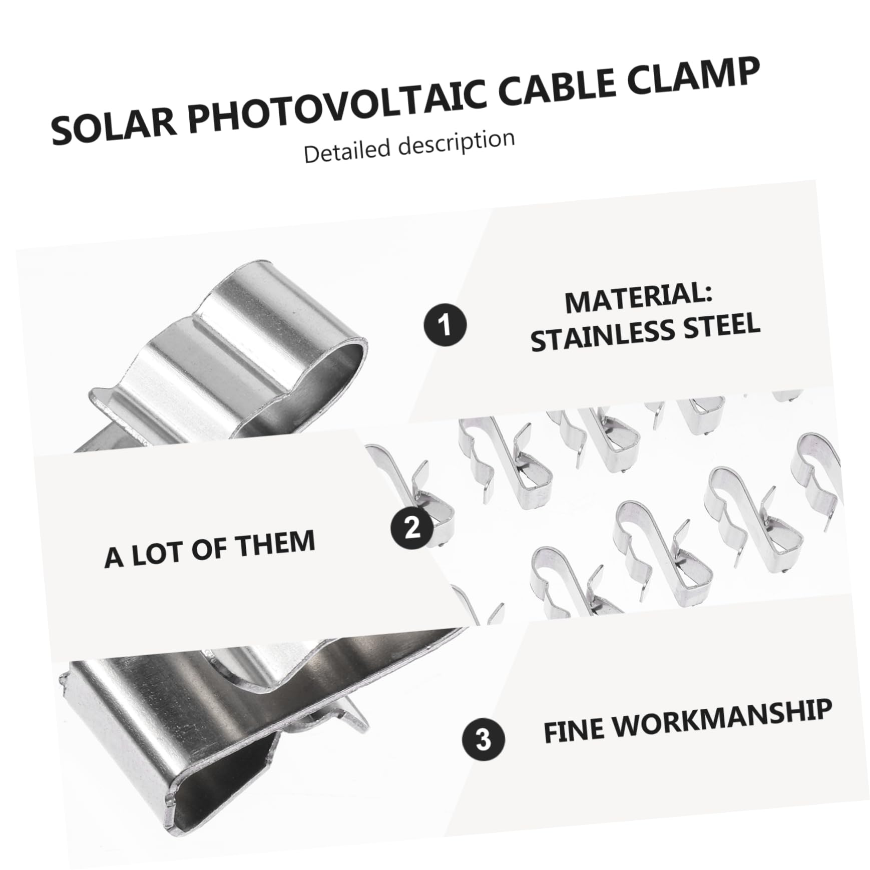 CIYODO 50 Pcs Wire Clamp Plate Holders for Wall U Clamp Wire Cable Clamps Automotive Wire Car Solar Panel Clips Patch Cables Clips Kickboard Marine Battery Heater Stainless Steel Silver