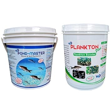 Pond Master Water & Plankton Plus Combo Pack of 2 | Natural Zooplankton Booster & Water Probiotic for Fish & Shrimp Farming | Improves Growth, Immunity & Pond Health