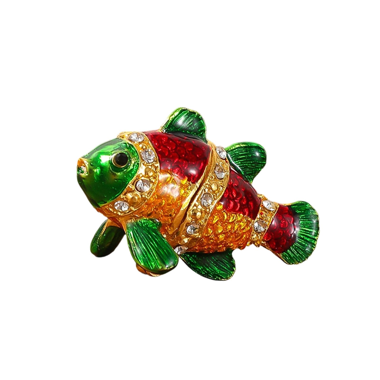 Hsioluted Artistic European Styles Fish Shape Jewelry Container for Storing Valuables and Enhancing Interior Fish Jewelry Box