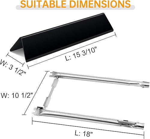 Miniatura 2 de NEURARC 16GA - Barras aromatizantes esmaltadas en porcelana 7635 y piezas de repuesto para quemador Weber Spirit E-210 E-220 S-210 S-220 Spirit,