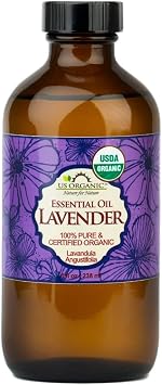 US Organic 100% Pure Lavender Essential Oil, Directly sourced from Bulgaria, USDA Certified Organic, Undiluted, for Diffuser, Humidifier, Massage, Skin, Hair Care, Non GMO, 8 oz 238ml