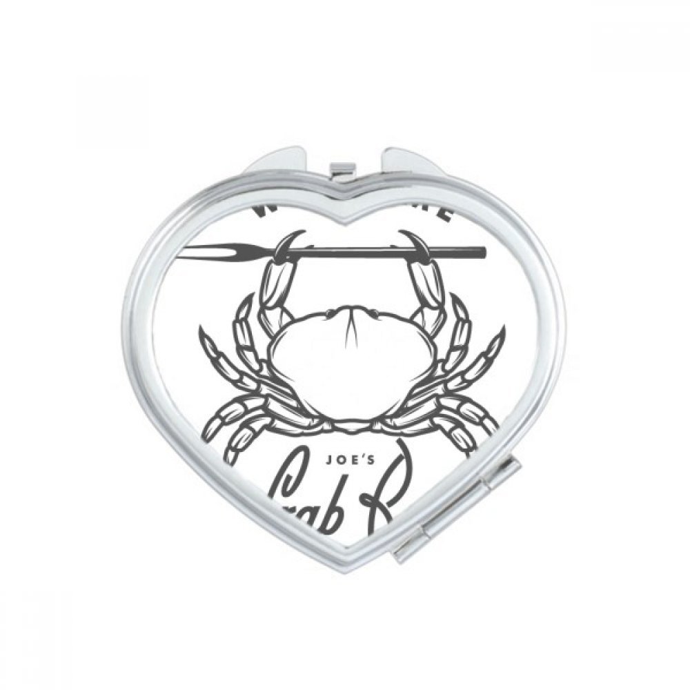 Miroir de maquillage compact portable motif lune et coeur multicolore