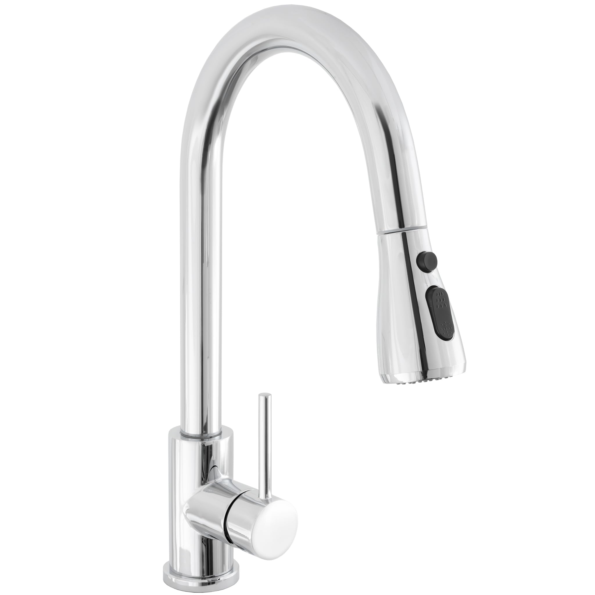 VALAZ Grifo Cocina Extraible Cromado Serie Eco | Grifos Cocina Fregadero | Alta Presión, Monomando, Giratorio 360º, Ahorro de Agua | Instalación Fácil y Rápida | Latón