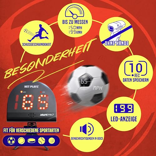 NET PLAYZ Fußball Geschenke Trainingsgeräte und Ausrüstung – Radar | Geschwindigkeitsmessgerät, Hightech-Gadgets und Ausrüstung für Fußballspieler