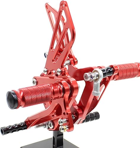 Miniatura 9 de Krace Juego de estriberas para motocicleta, reposapiés, pedales de cambio de freno, totalmente ajustables, apto para Kawasaki Ninja ZX6R ZX9R Gris