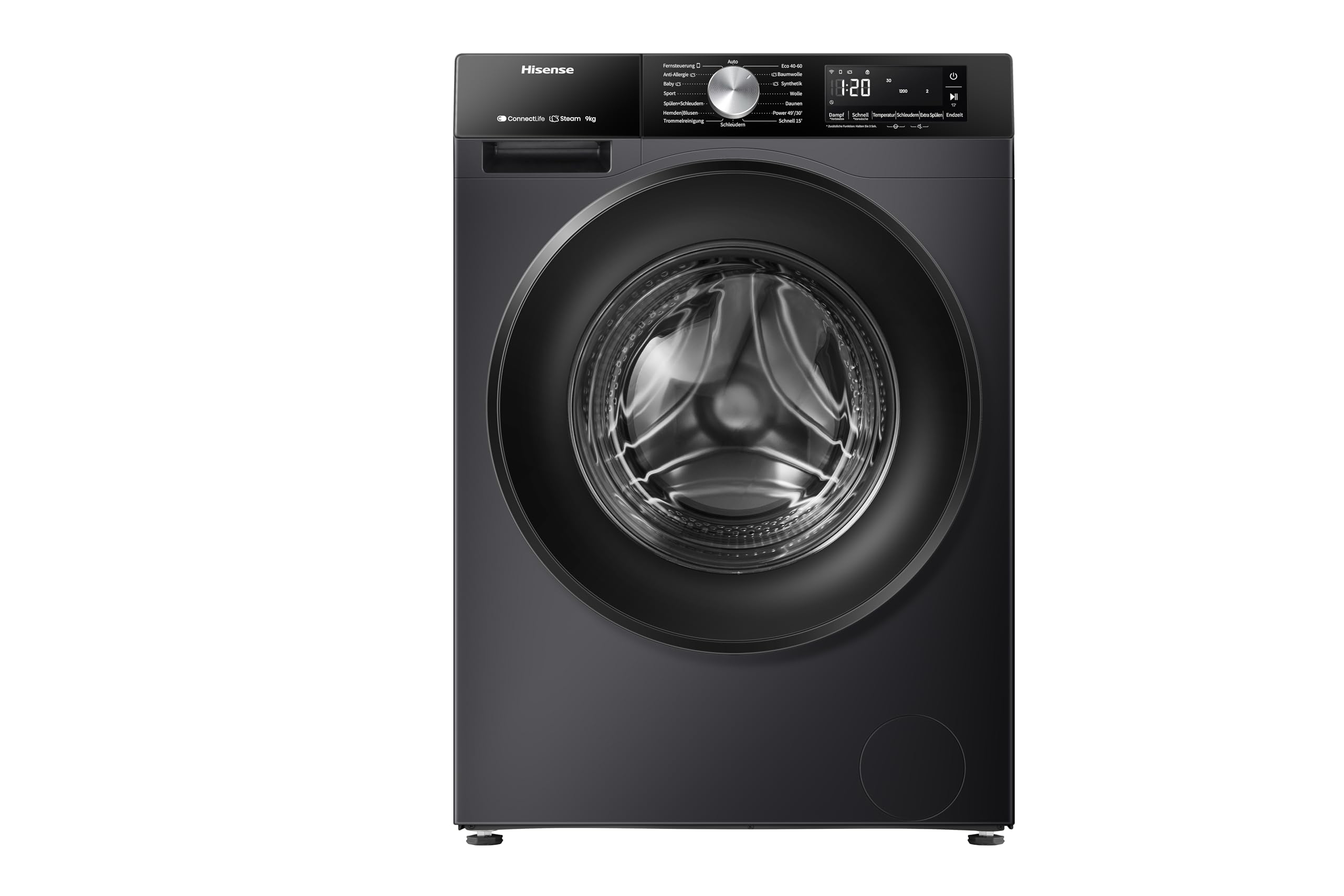 Hisense WF3S9043BB3, pralka, 9 kg, klasa A-30%/D, 1400 obr./min, szerokość 60 cm, 14 programów, czarny