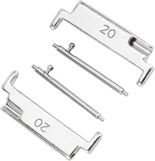 GOWENIC Metal Connection Watch Band Adapter 20 To 22 Mm, Premium Metal Adapter With Excellent Touch Feeling, Secure Buckles, Suitable For Changing Your Favorite Watch Band Easily (Silver)