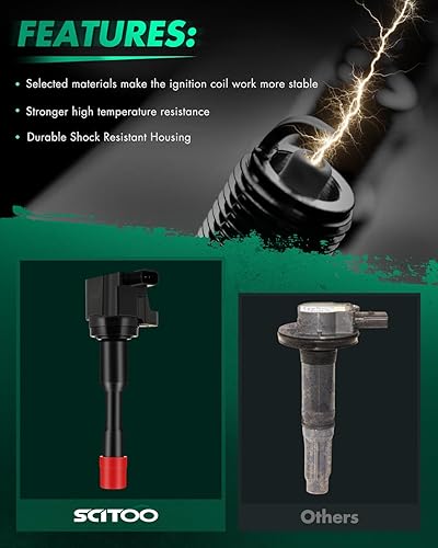 Vista 1493 de SCITOO 1 bobinas de encendido con 4 bujías de iridio para Chevrolet 2011-2015 Cruze 1.4L 2016 Cruze Limited 1.4L 2012-2020 Sonic 1.4L 2013-2021 Trax