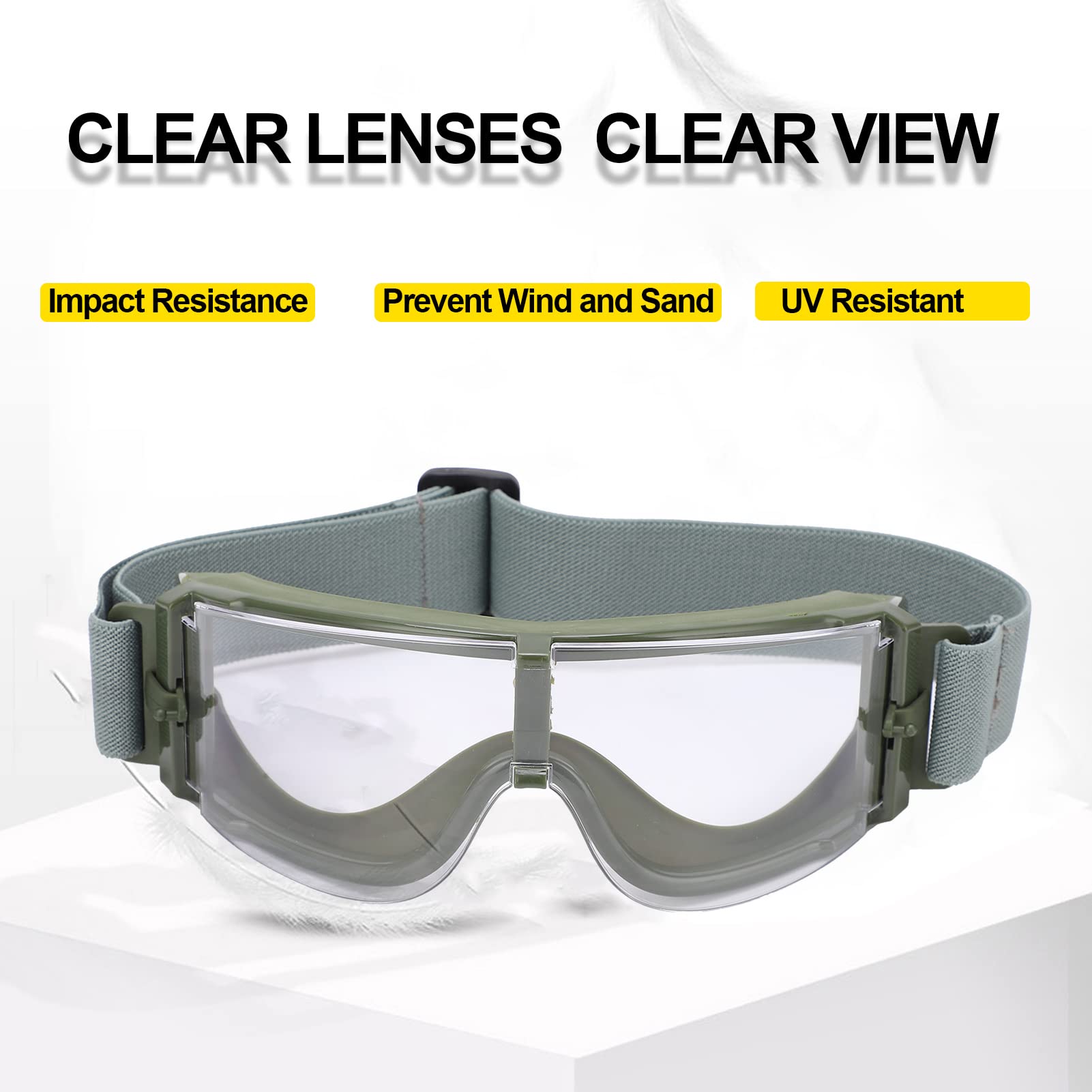 Gafas militares de seguridad transparentes portátiles