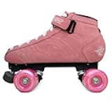 Skates - Prostar Bubblegum Pink Suede Professional Roller Skates with Glow Light Up Led Wheels - Indoor and Outdoor - Roller Skate - Rollerskates