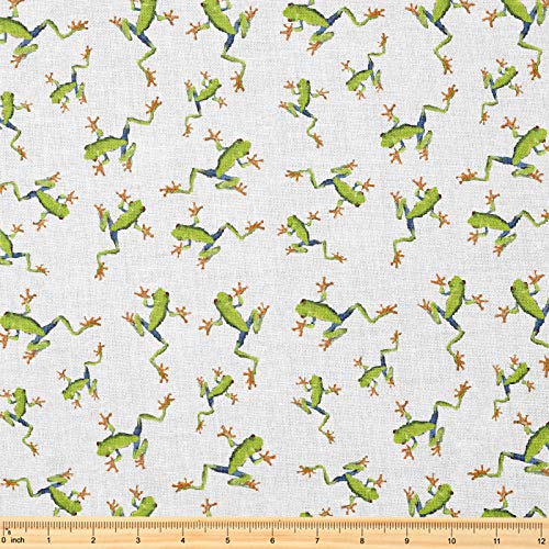 Premium Tree Frog Pattern Fabric by the Yard - 58" Wide Decorative Sewing Material for Quilting, Crafts, and Home Decor 3 Premium Tree Frog Pattern Fabric by the Yard - 58" Wide Decorative Sewing Material for Quilting, Crafts, and Home Decor - Image 2