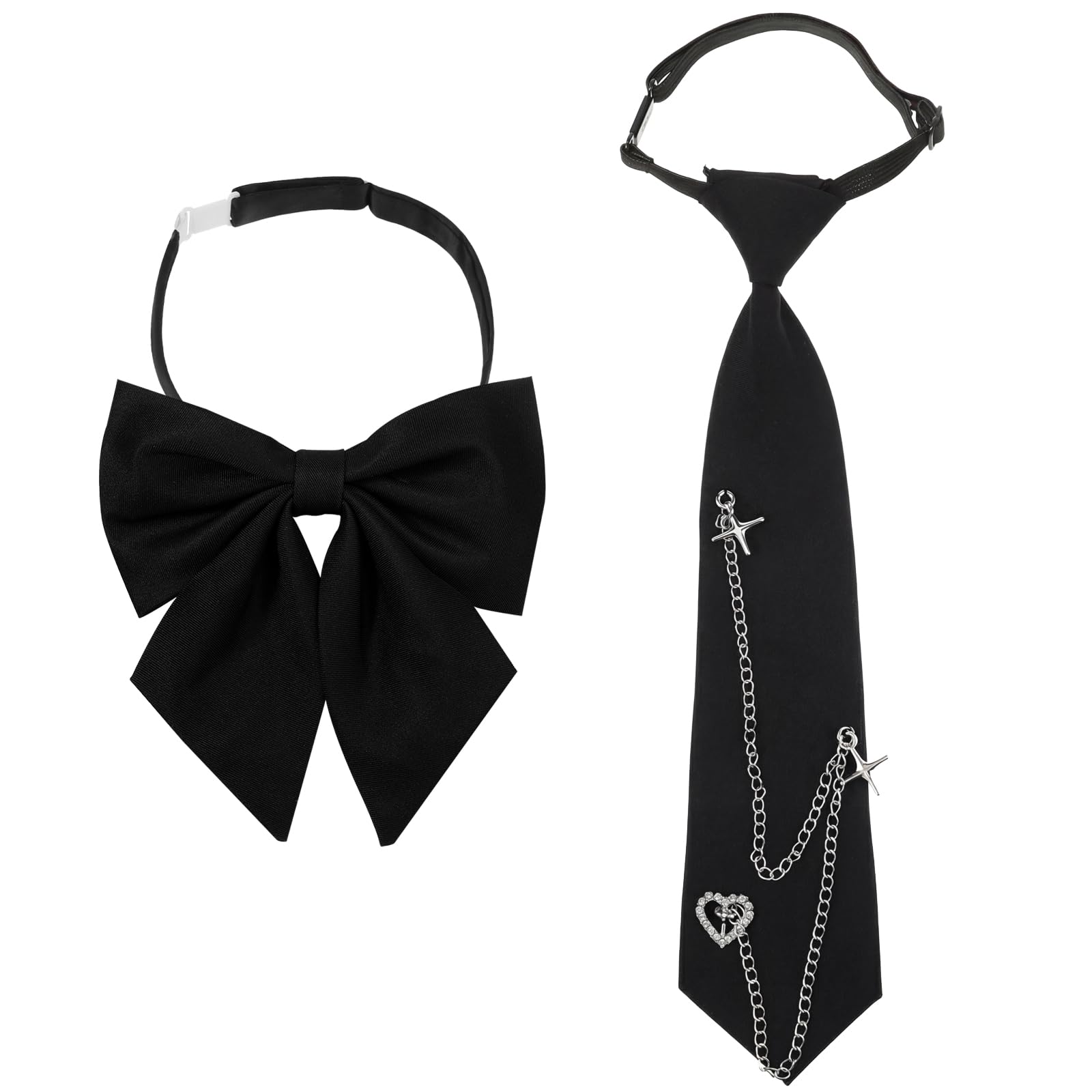 Tucnoeu Bow Tie for Women - 2Pcs Women's Bow Ties,Pre-tied Adjustable Bowties