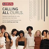 Vista 4 de Cabeza de ducha manual Delta VersaCurl para desenredar el cabello rizado con 3 insertos de cepillo para definir rizos incluidos, ducha de mano