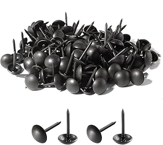 Premium Black Thumb Tacks, Extra Long Push Pins for Heavy Duty Use, Perfect for Upholstery and Carpet on Wood, 100Pcs