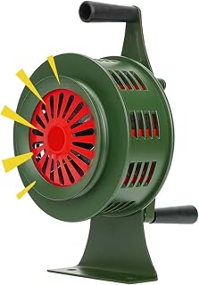Horns Hand Crank Siren, 125dB Portable Air raid Hand Held Siren, Handheld Fire Alarm Tornado Air Raid Siren, Home Self Security Alarm Siren, Aluminum Alloy (OD