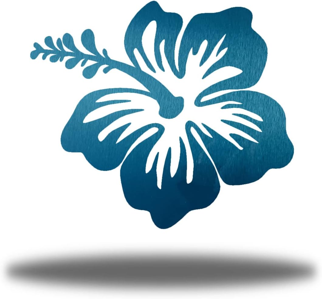 Riverside Designs Hibiscus Flower Garden Metal Wall Art | Made in USA | Multiple Colors and Sizes (Copper, 24" L x 20.50" W)