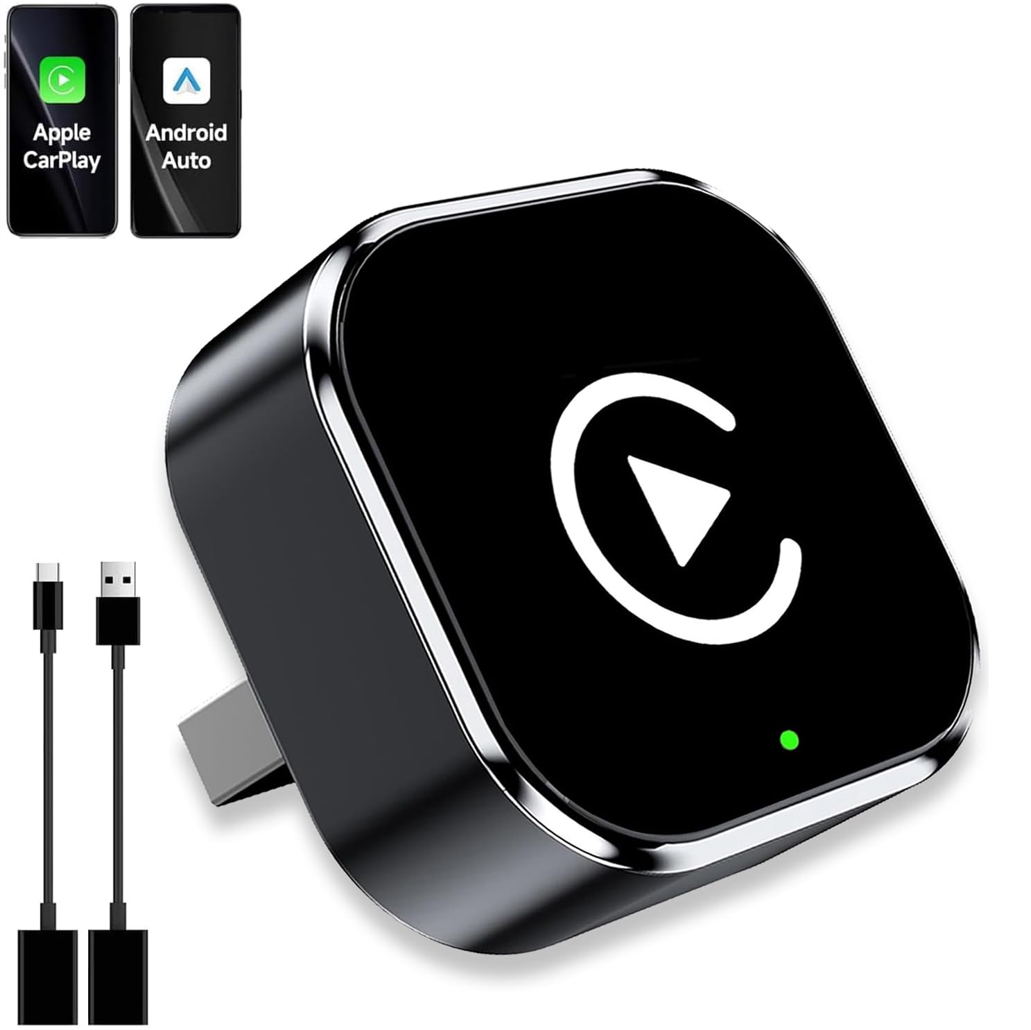 2026 Upgrade 3-in-1 Draadloze CarPlay Mirror Link-adapter Geschikt Voor Iphoneappleandroid Telefoon Naar Autoscherm Automatische Verbinding Dubbele 245ghz Wifi En Bluetooth 50 Bedraad Naar Draadloos Geschikt Voor Iphone 1 Stuk