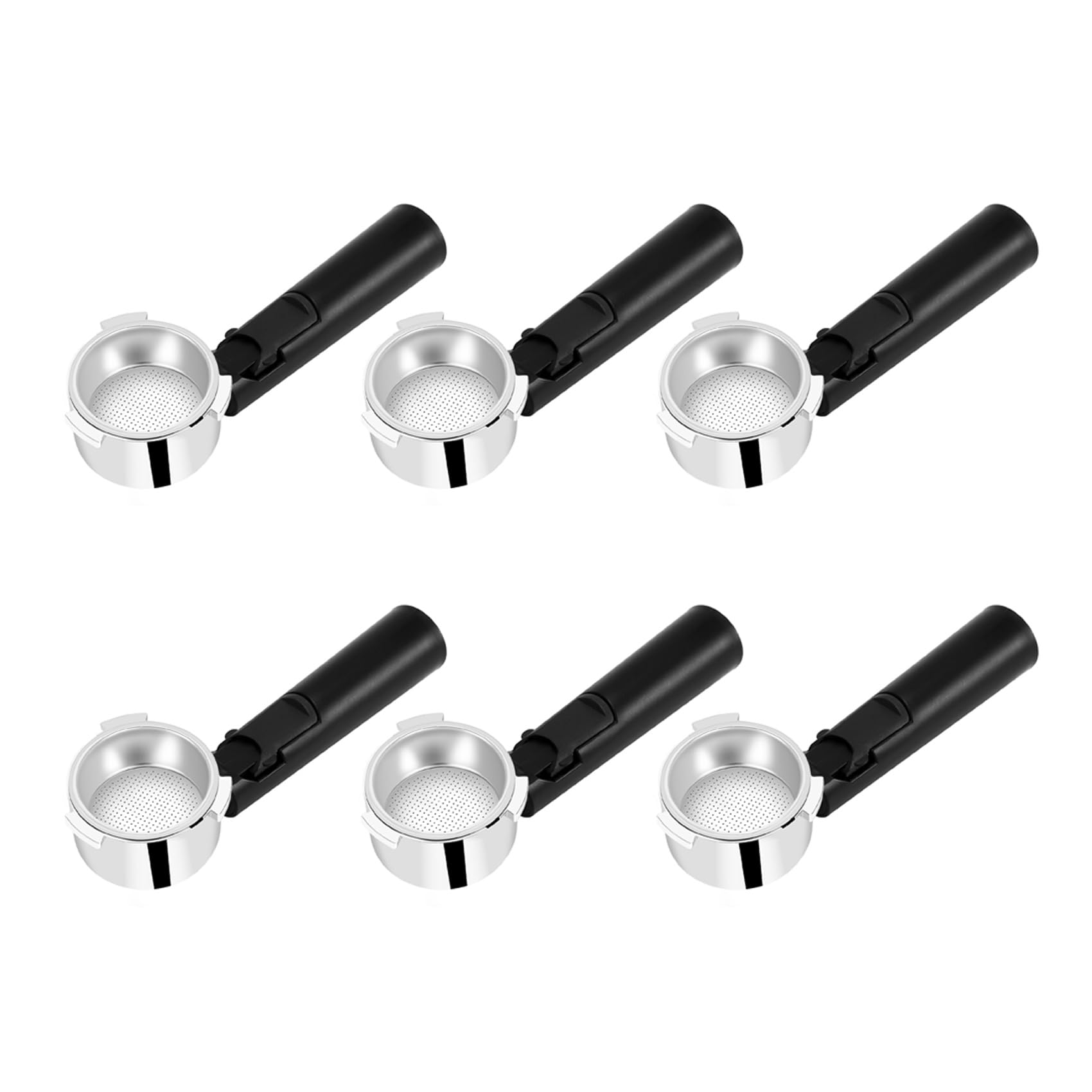 Hndhbfgrt 6X 51mm Stainless Steel Bottomless Coffee Portafilter for Professional Coffee Maker Accessory