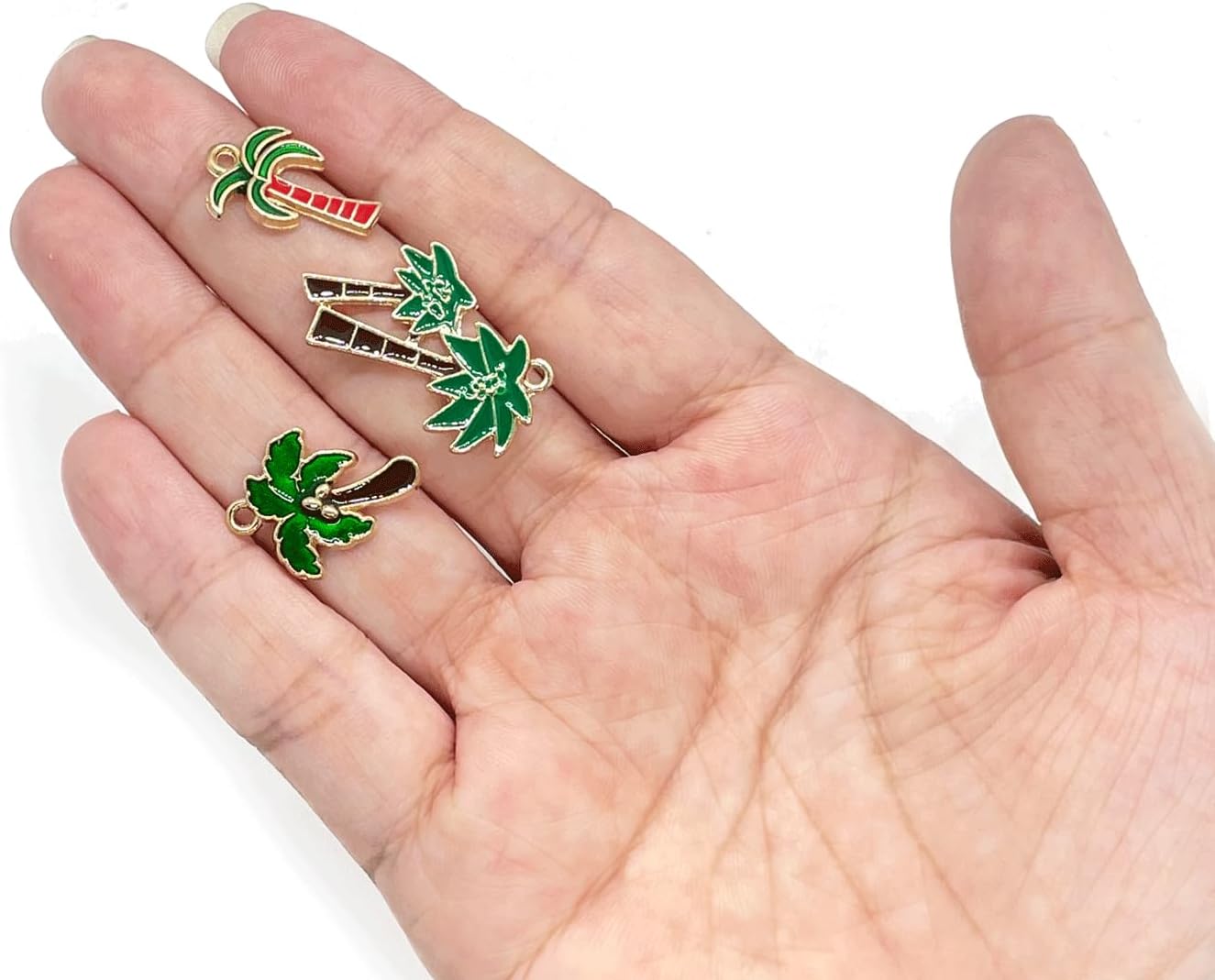 30PCS Coconut Tree Enamel Charms, Cute Enamel Amulet Pendants, 3 Styles Hawaiian Palm Trees Alloy Charms for Necklace Bracelet Earrings Jewelry Making DIY Crafts - Image 7